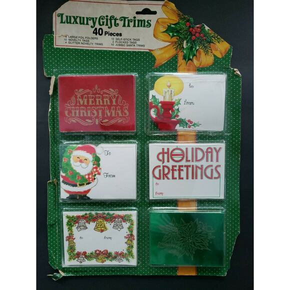 Vintage Luxury Gift Trims Christmas Gift Tags 40 Pieces New in Package RARE - Picture 1 of 7